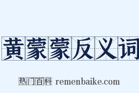 黄蒙蒙反义词是什么意思的图片